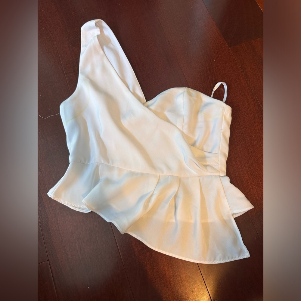 Super down Karlie one shoulder top white extra small